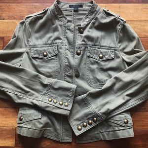 Military style jacket with peplum